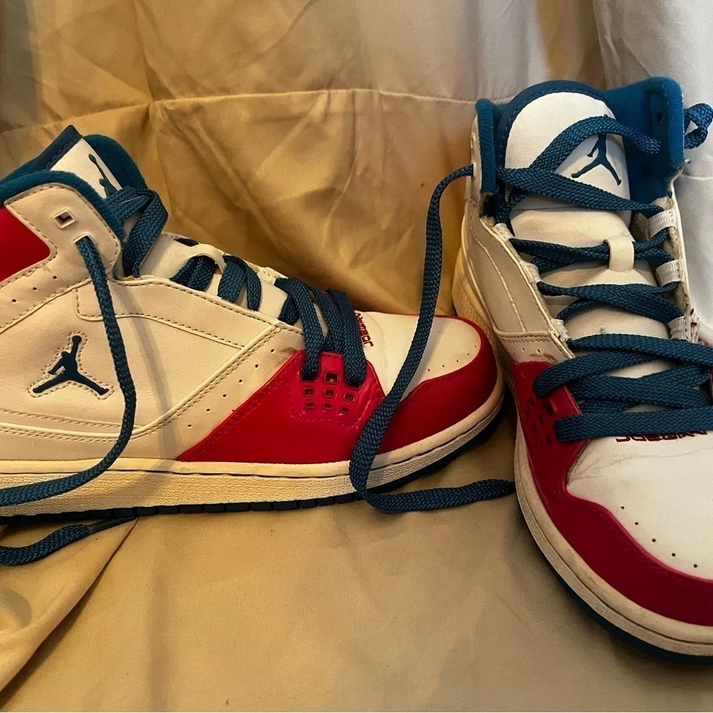 Nike Kids White & Pink Basketball Sneakers with Blue Accents